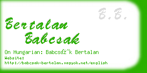 bertalan babcsak business card